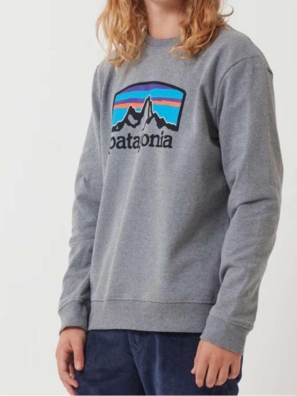 Patagonia Uprisal Crew Sweatshirt Gray Logo Pullover | Medium